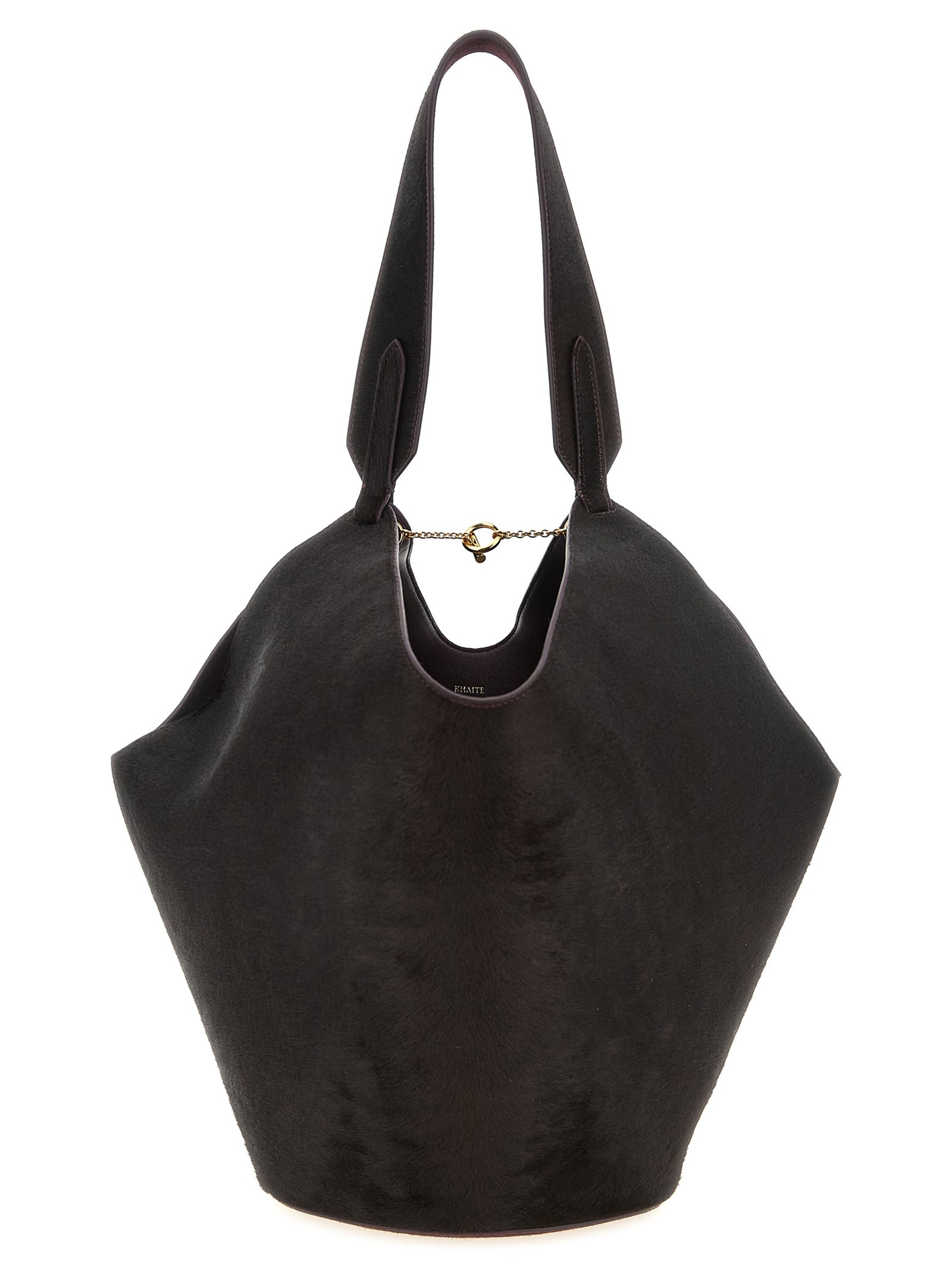 Khaite Bordeaux Calfskin Tote Bag