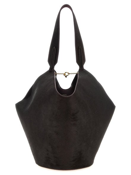 Khaite Bordeaux Calfskin Tote Bag