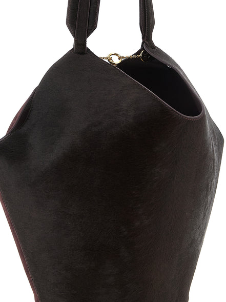 Khaite Bordeaux Calfskin Tote Bag