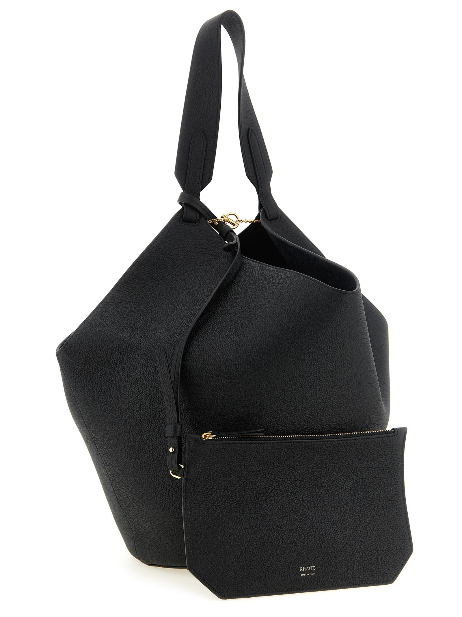 Khaite Black Calfskin Tote Bag