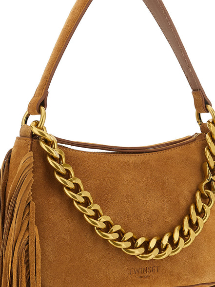 Twinset Brown Leather Shoulder Bag