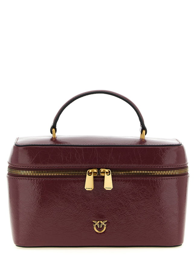 PINKO Bordeaux Calfskin Handbag