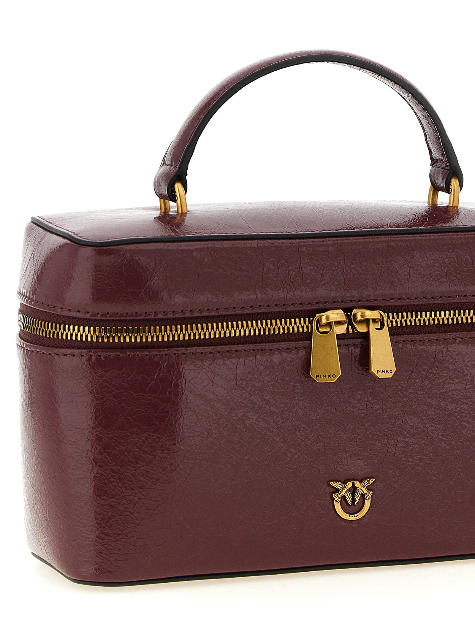 PINKO Bordeaux Calfskin Handbag