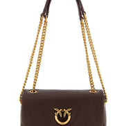 PINKO Brown Lamb Leather Shoulder Bag