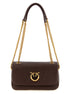 PINKO Brown Lamb Leather Shoulder Bag