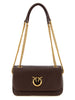 PINKO Brown Lamb Leather Shoulder Bag
