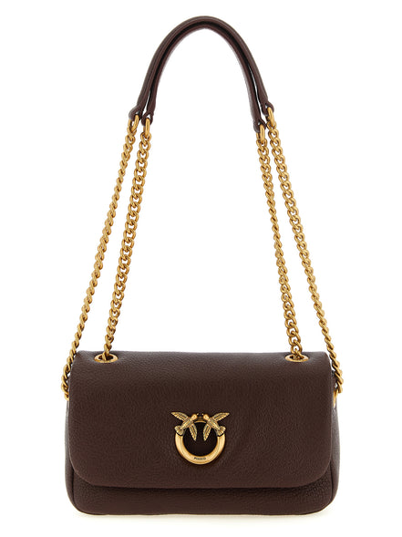 PINKO Brown Lamb Leather Shoulder Bag