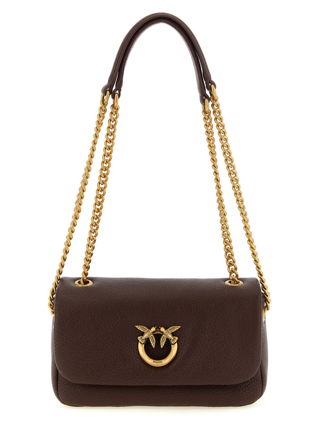 PINKO Brown Lamb Leather Shoulder Bag