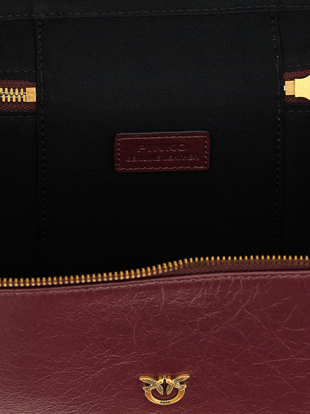 PINKO Bordeaux Calfskin Handbag