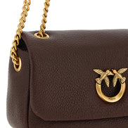 PINKO Brown Lamb Leather Shoulder Bag