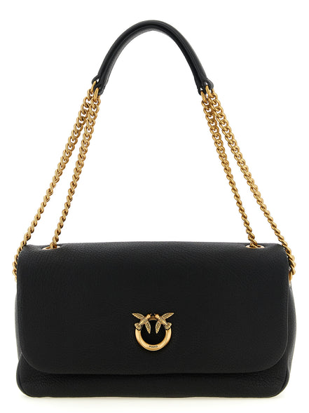 PINKO Black Lamb Leather Shoulder Bag