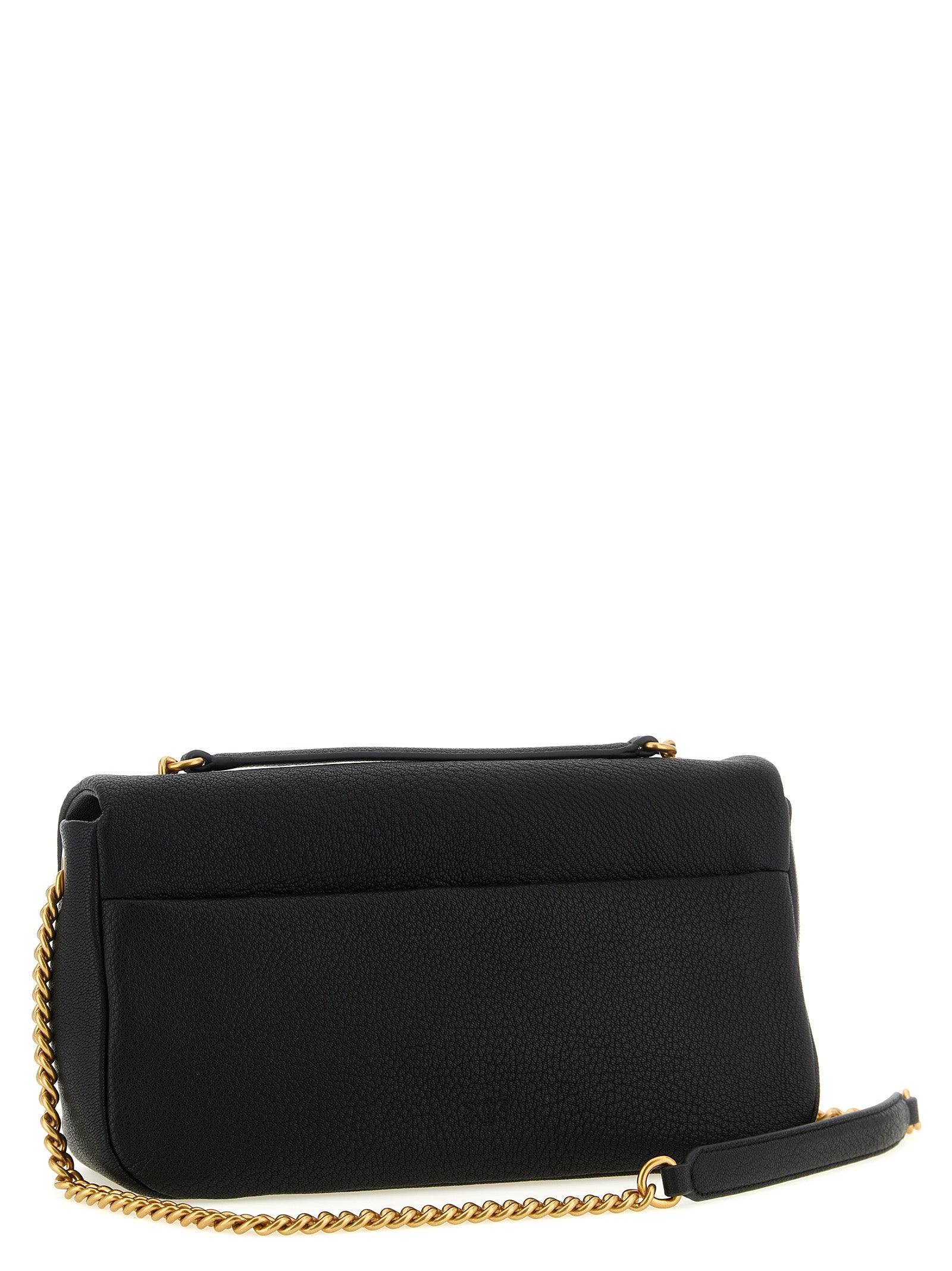PINKO Black Lamb Leather Shoulder Bag