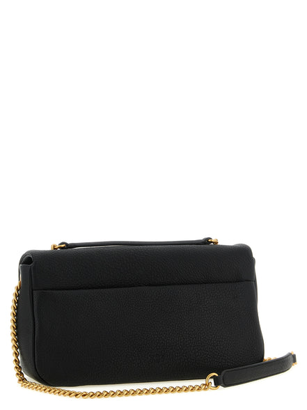 PINKO Black Lamb Leather Shoulder Bag