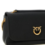 PINKO Black Lamb Leather Shoulder Bag