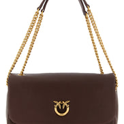 PINKO Brown Lamb Leather Shoulder Bag