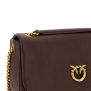 PINKO Brown Lamb Leather Shoulder Bag