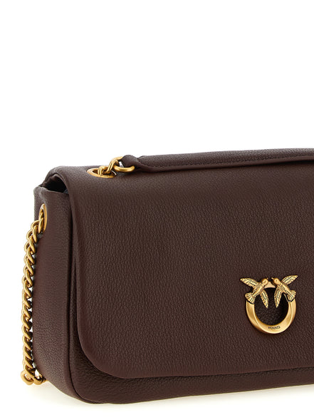 PINKO Brown Lamb Leather Shoulder Bag