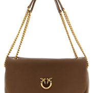 PINKO Brown Lamb Leather Shoulder Bag