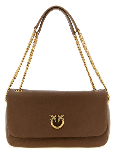 PINKO Brown Lamb Leather Shoulder Bag