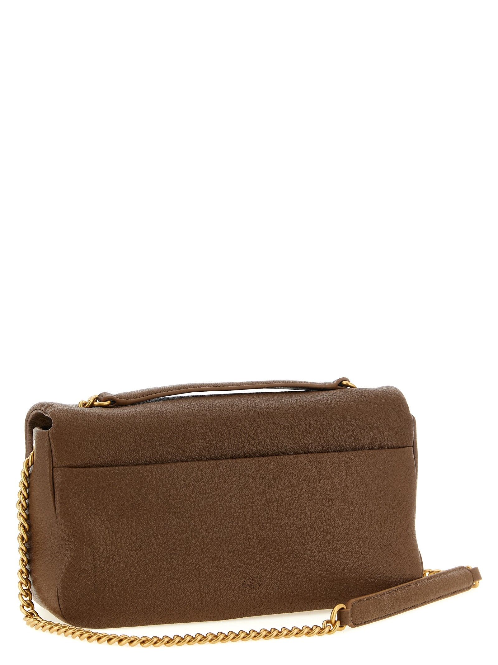 PINKO Brown Lamb Leather Shoulder Bag