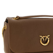 PINKO Brown Lamb Leather Shoulder Bag