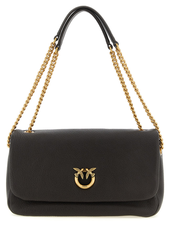 PINKO Brown Lamb Leather Shoulder Bag
