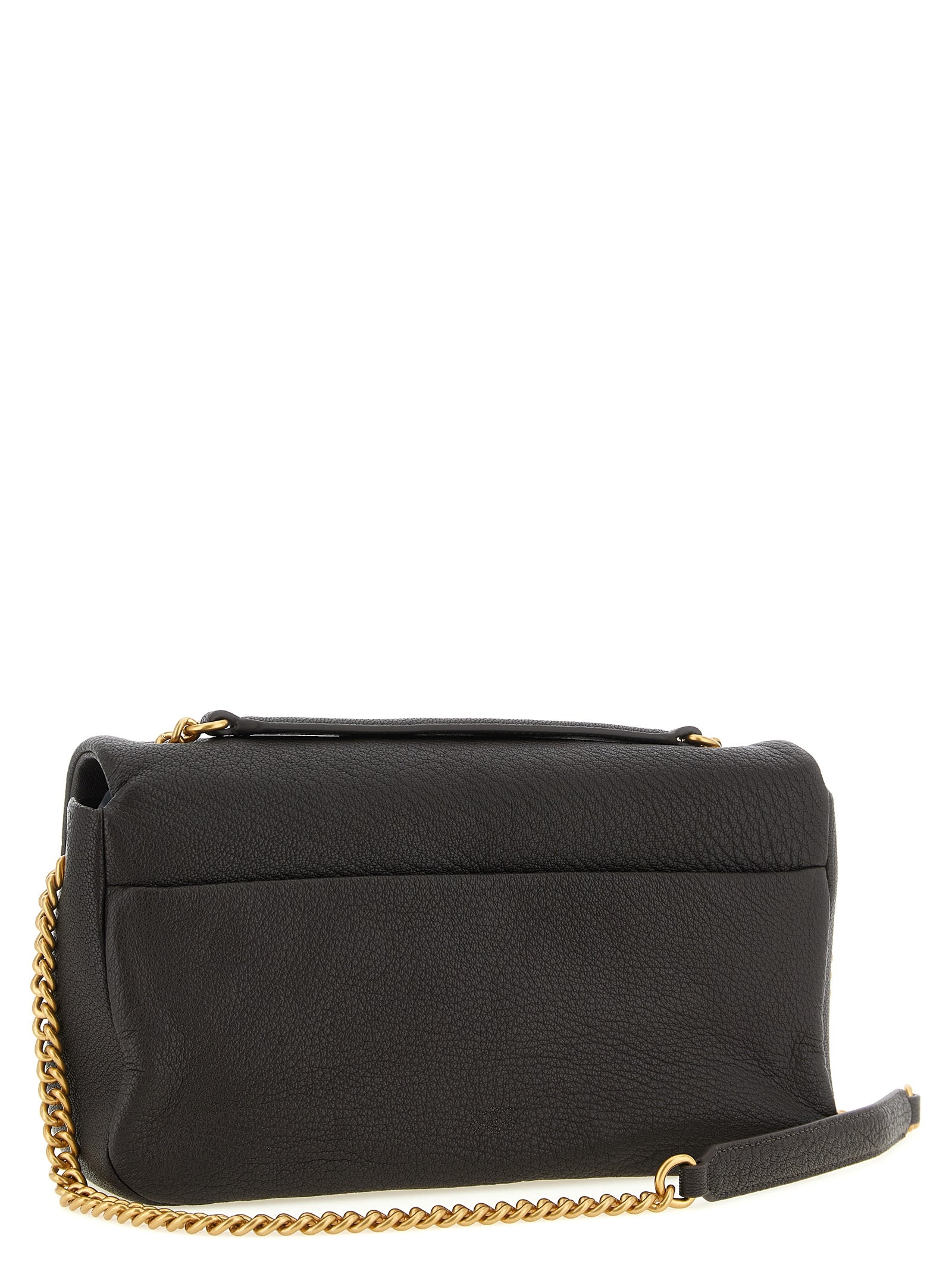 PINKO Brown Lamb Leather Shoulder Bag