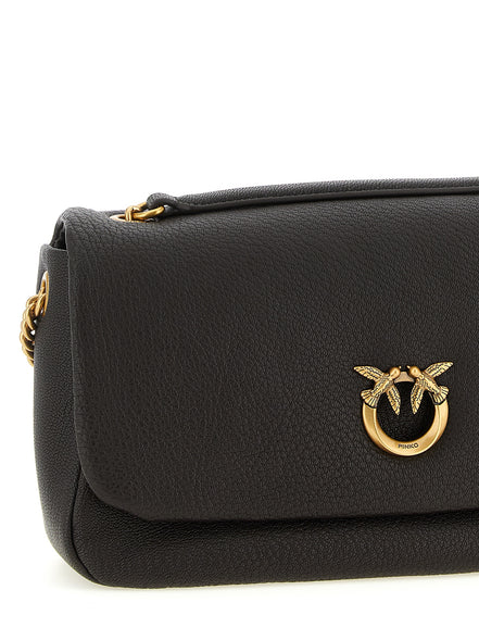 PINKO Brown Lamb Leather Shoulder Bag