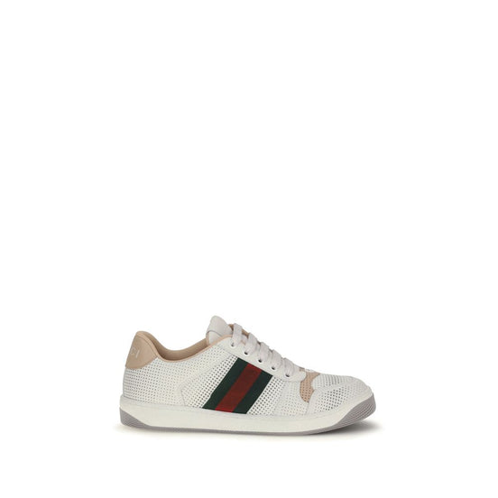Gucci White Screener Leather Sneakers