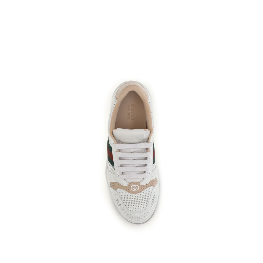 Αθλητικά παπούτσια Gucci White Screener από δέρμα