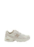 New Balance White Fabric Athletic Sneakers