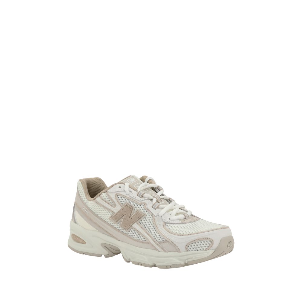 New Balance White Fabric Athletic Sneakers