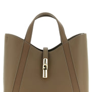 Τσάντα tote Furla Gray από δέρμα μοσχαριού