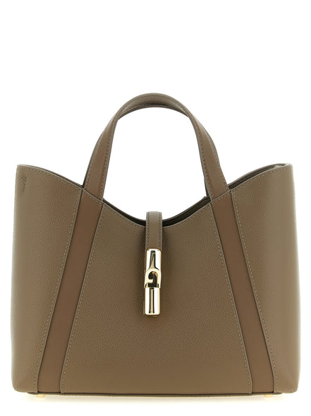 Τσάντα tote Furla Gray από δέρμα μοσχαριού