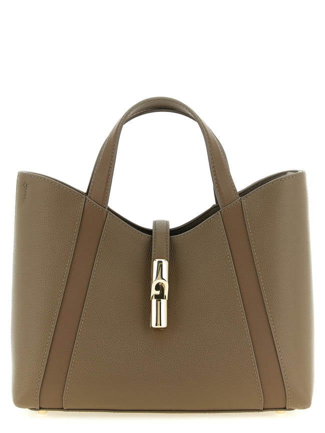 Τσάντα tote Furla Gray από δέρμα μοσχαριού