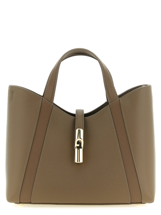 Τσάντα tote Furla Gray από δέρμα μοσχαριού