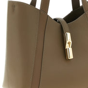 Τσάντα tote Furla Gray από δέρμα μοσχαριού