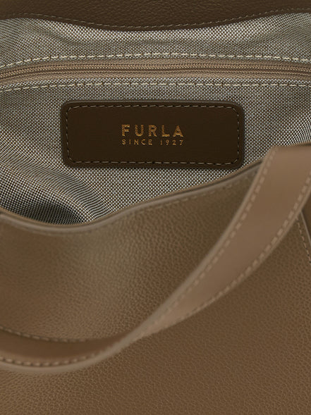 Τσάντα tote Furla Gray από δέρμα μοσχαριού