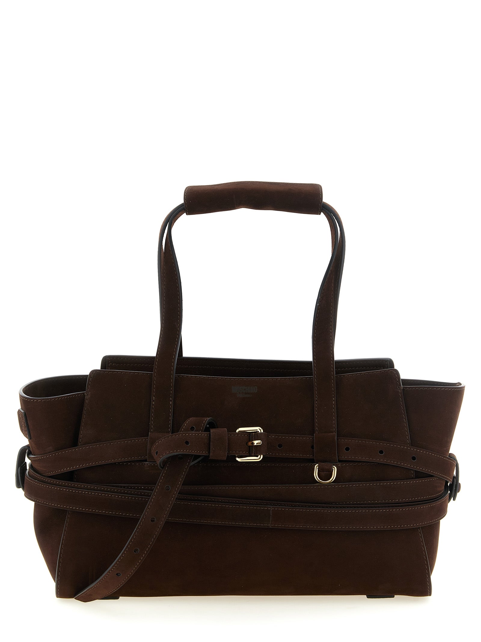 Moschino Brown Calfskin Handbag