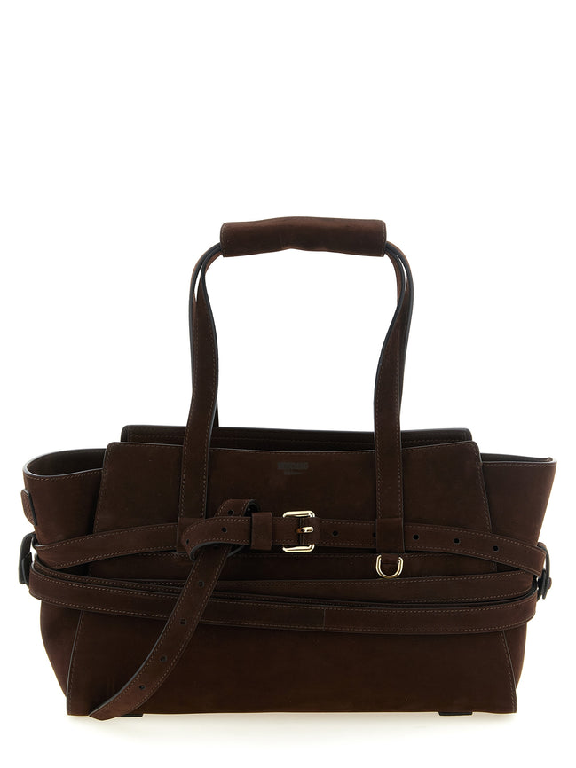 Moschino Brown Calfskin Handbag