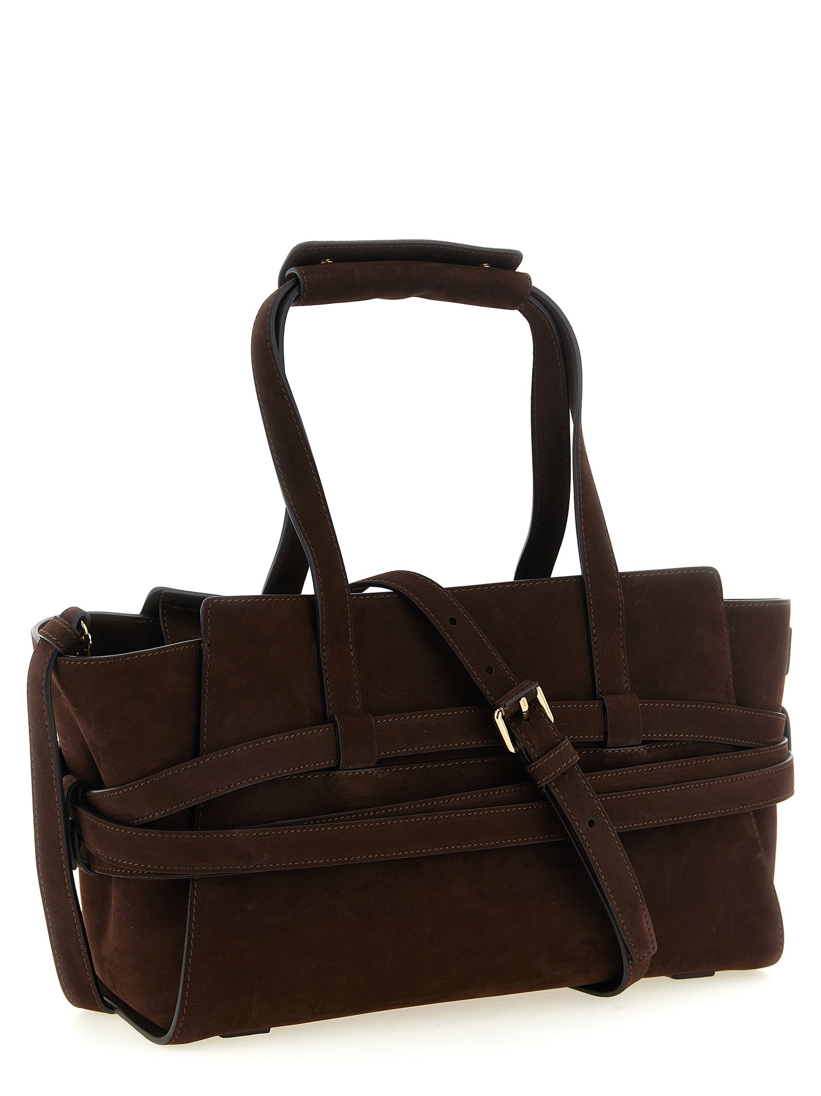 Moschino Brown Calfskin Handbag