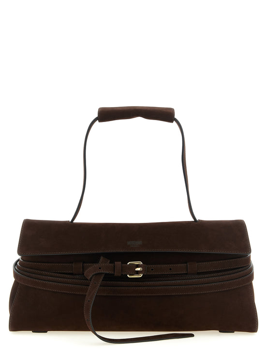 Moschino Brown Calfskin Shoulder Bag