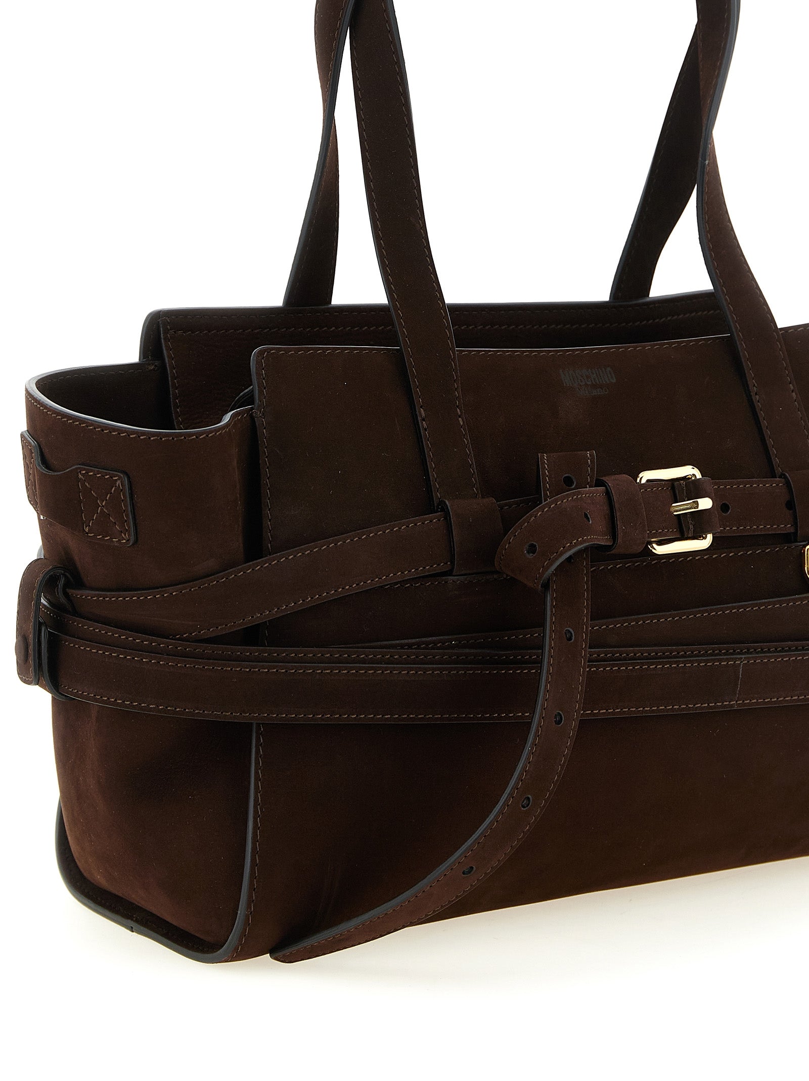 Moschino Brown Calfskin Handbag