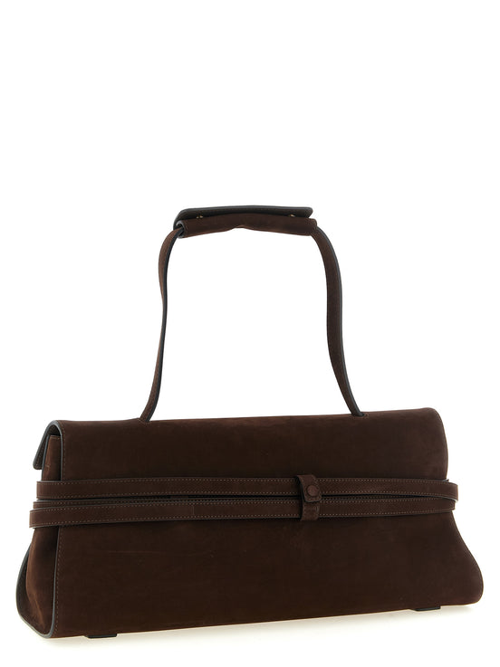 Moschino Brown Calfskin Shoulder Bag