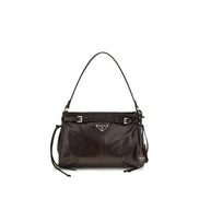Prada Brown Small Bonnie Leather Hobo Bag