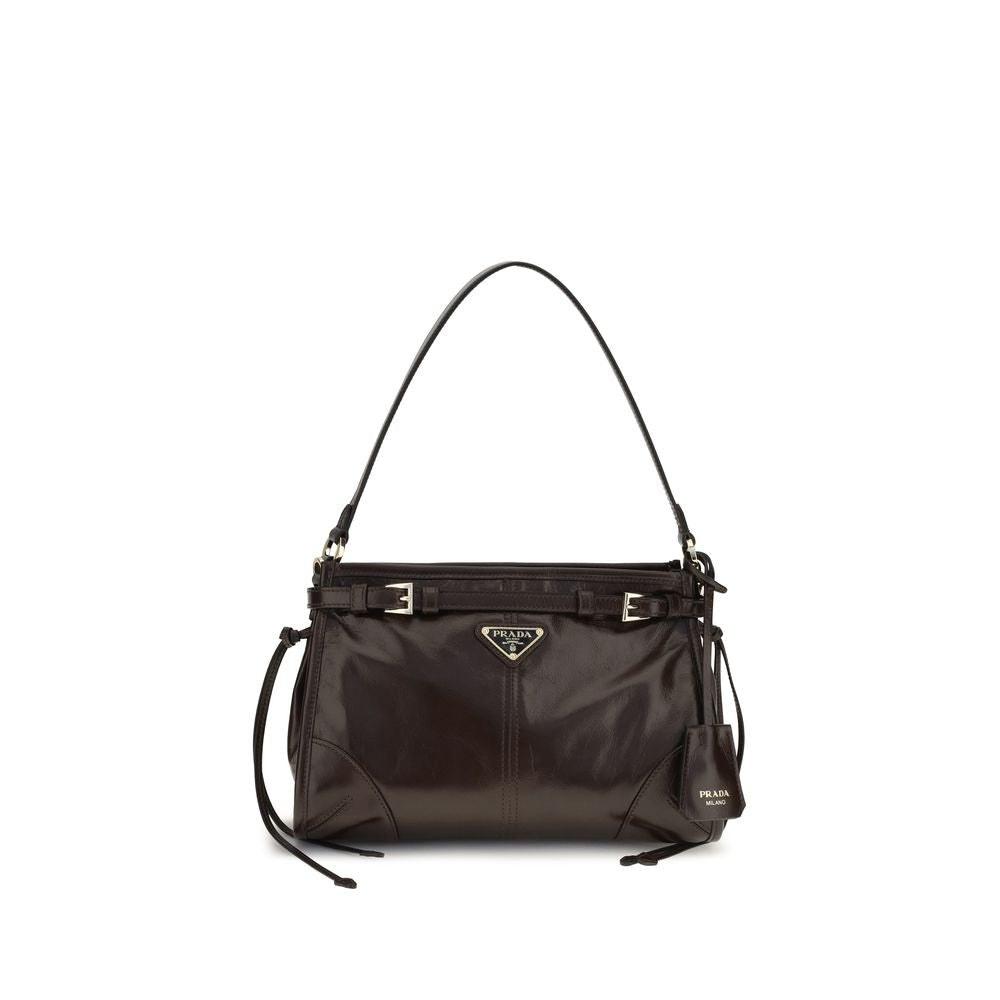 Prada Brown Small Bonnie Leather Hobo Bag