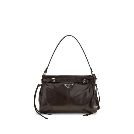 Prada Brown Small Bonnie Leather Hobo Bag