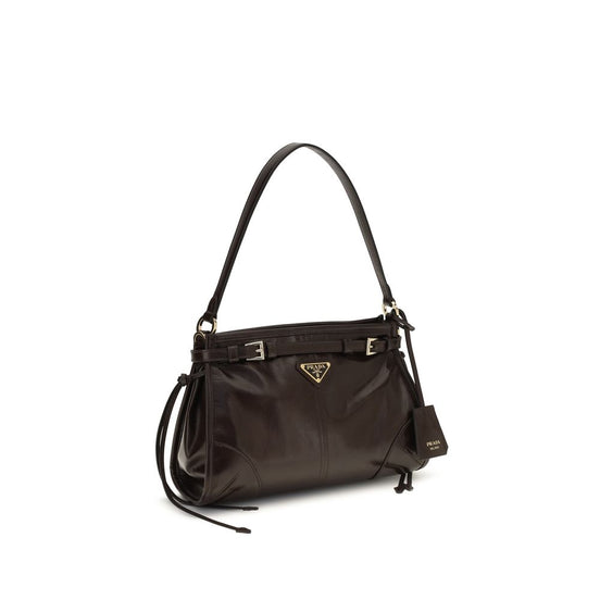 Prada Brown Small Bonnie Leather Hobo Bag