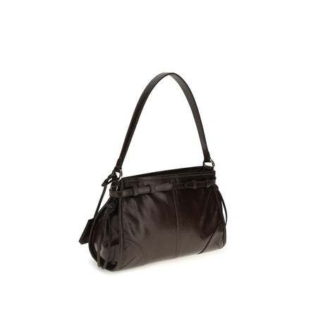 Prada Brown Small Bonnie Leather Hobo Bag