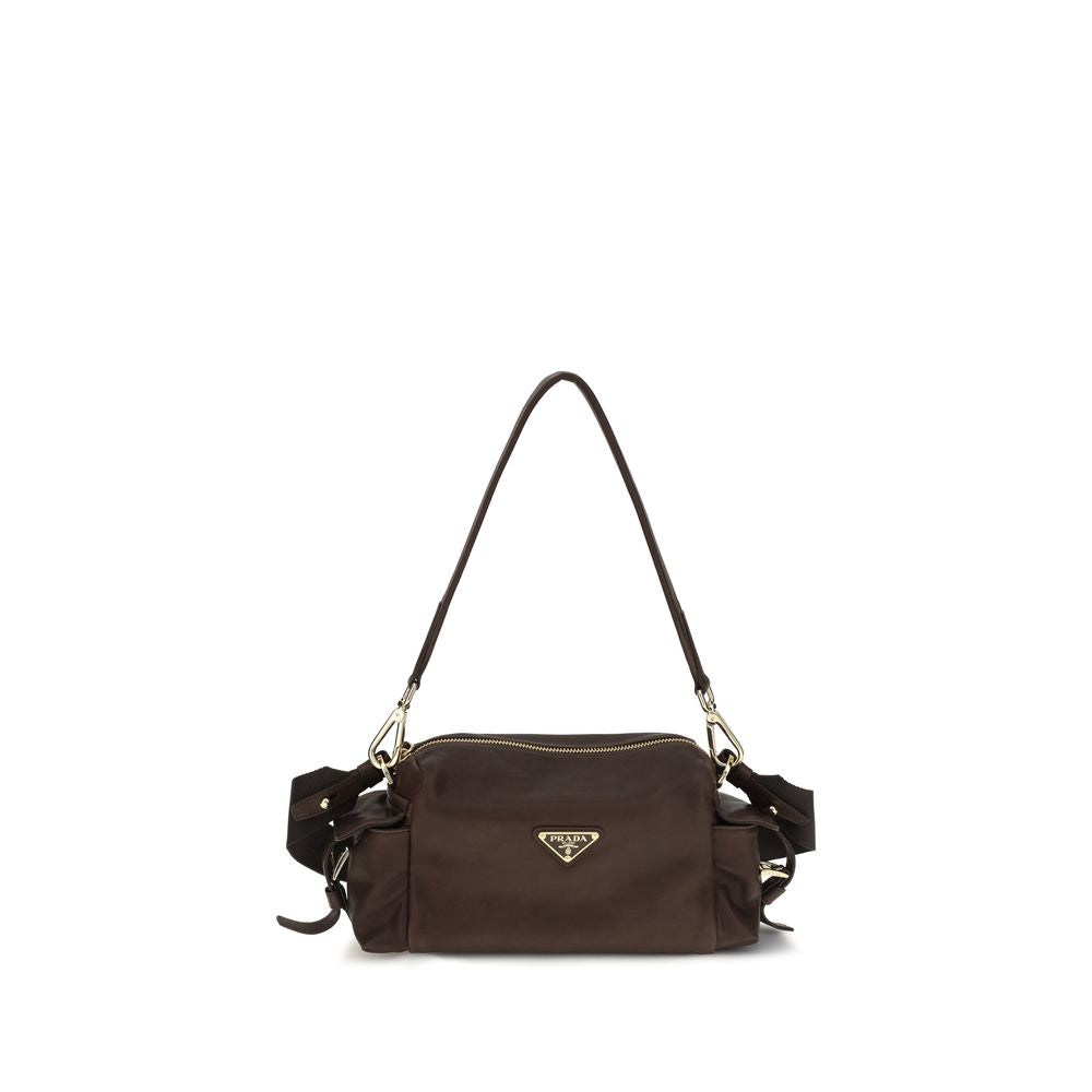 Τσάντα ώμου Prada Brown Napa Leather / Calf Bos Taurus